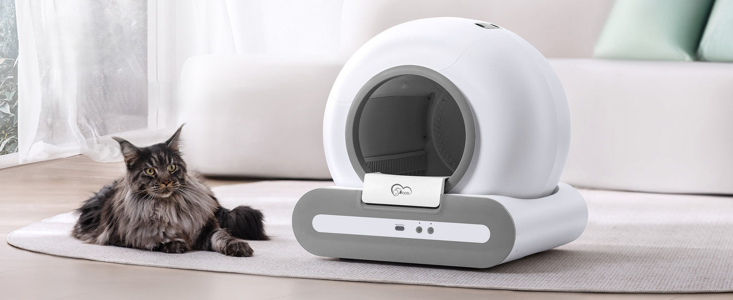 Caixa de areia automática para gatos DOEL com autolimpeza 65L com App Control
