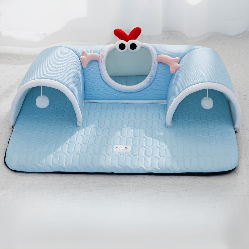 Tunnel pour chat avec tissu en fibre