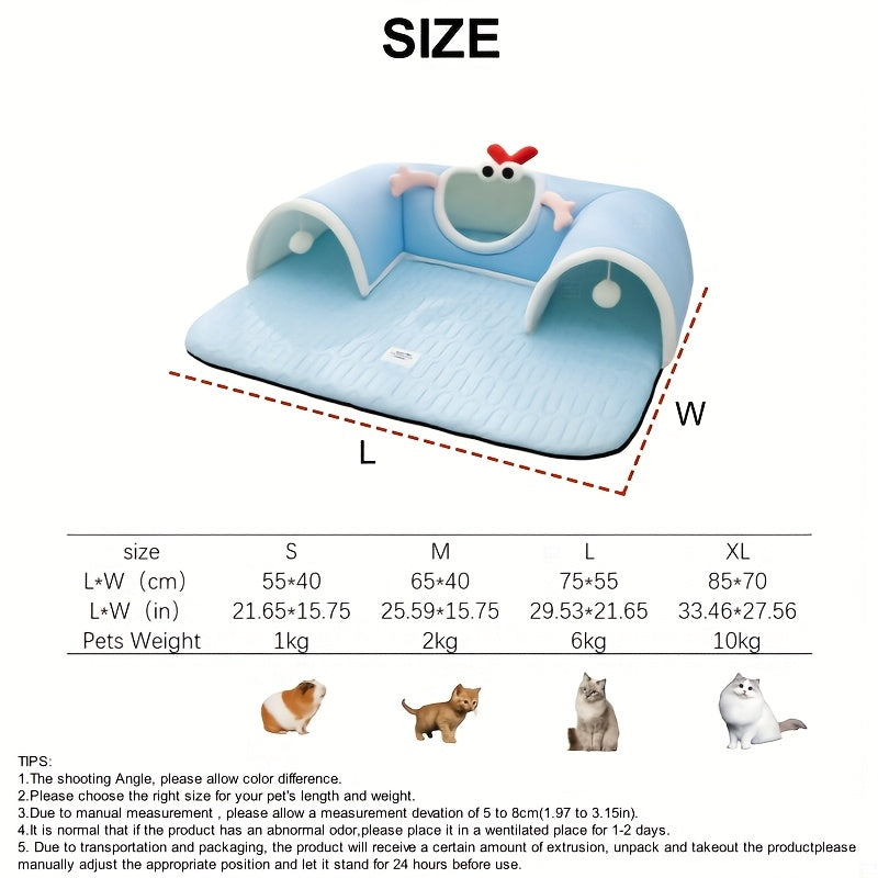 Tunnel pour chat avec tissu en fibre