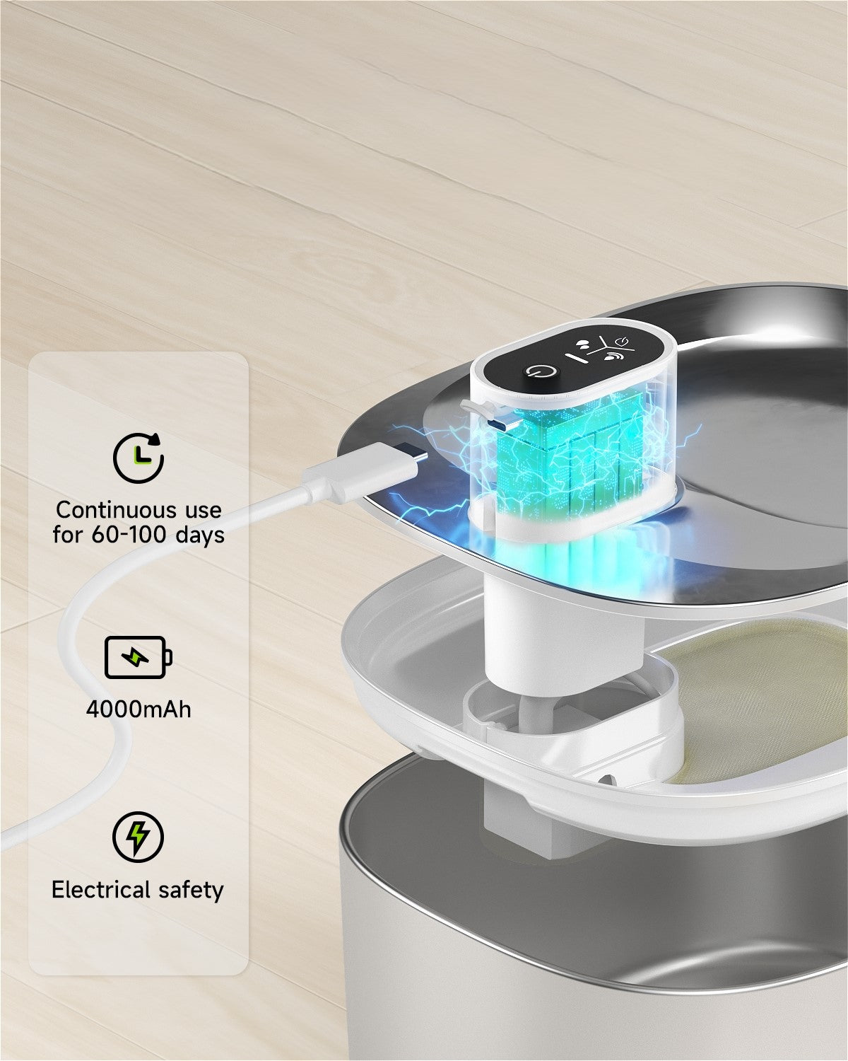Automatic water fountain with sensor