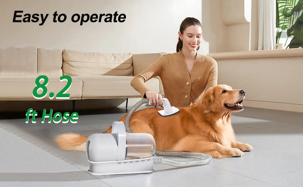 Kit de higiene com aspirador com coletor de pó para animais de estimação 7 em 1
