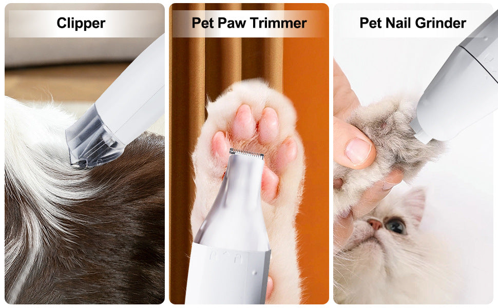 Kit de higiene com aspirador com coletor de pó para animais de estimação 7 em 1