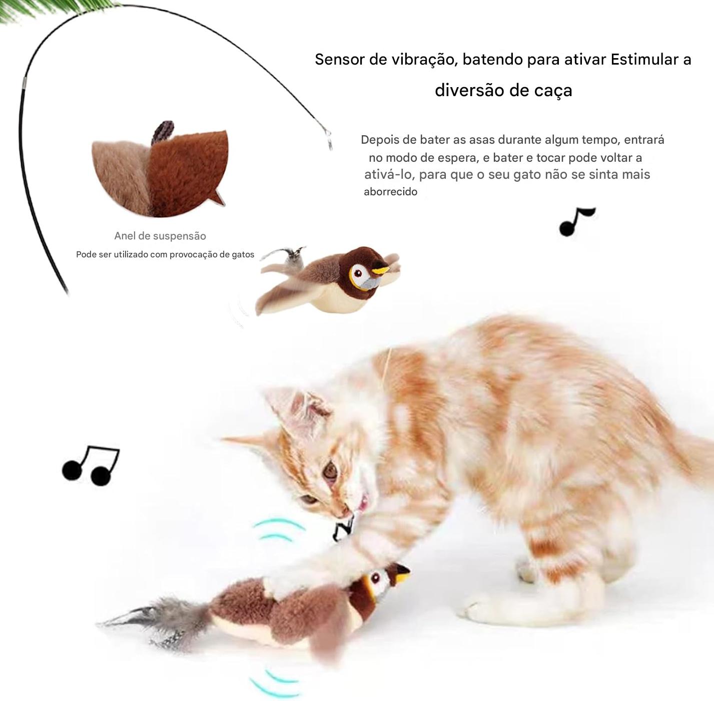 Pássaro interativo para gatos e cães