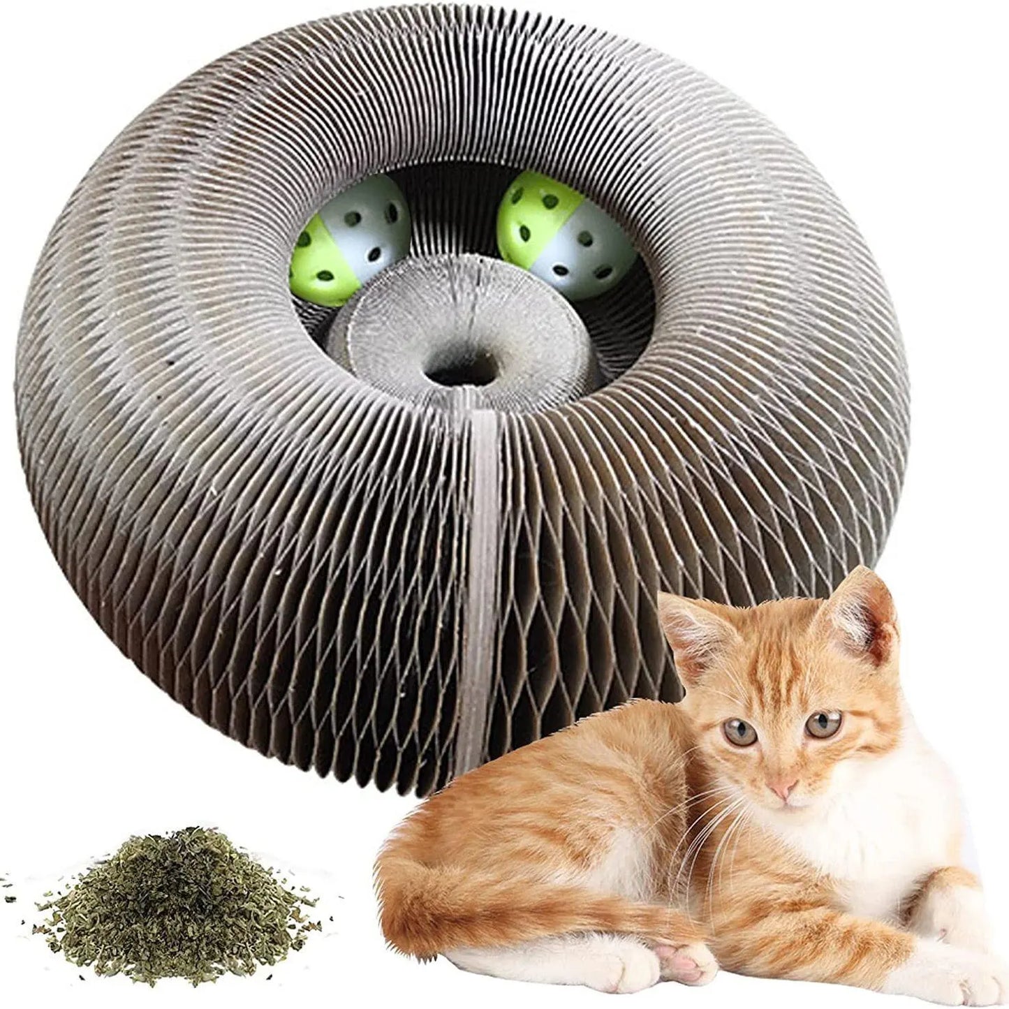 Jouet à gratter rond et ondulé pour chat