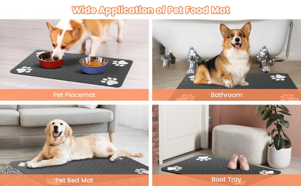 Tapis en caoutchouc imperméable pour chiens et chats