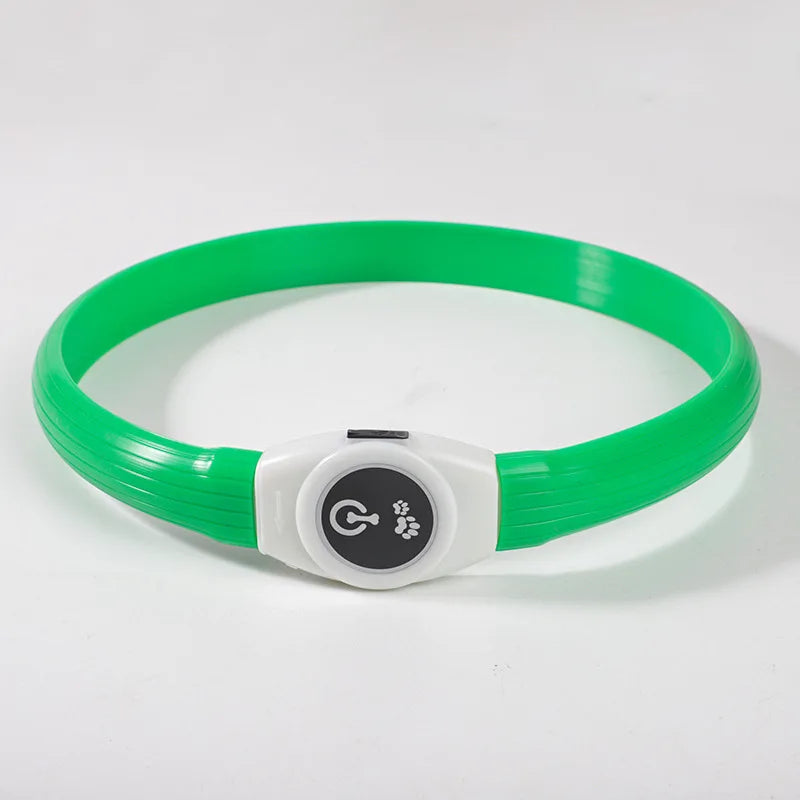 Coleira luminosa LED para cães PVC