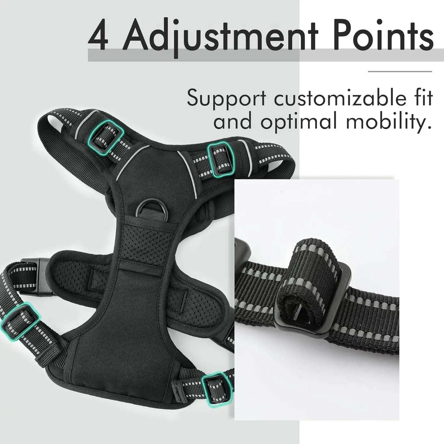 Large Dog Chest Harness with Reflector
