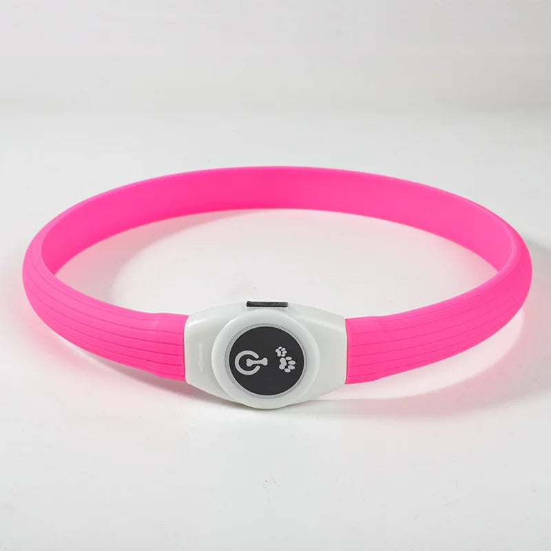 Coleira luminosa LED para cães PVC