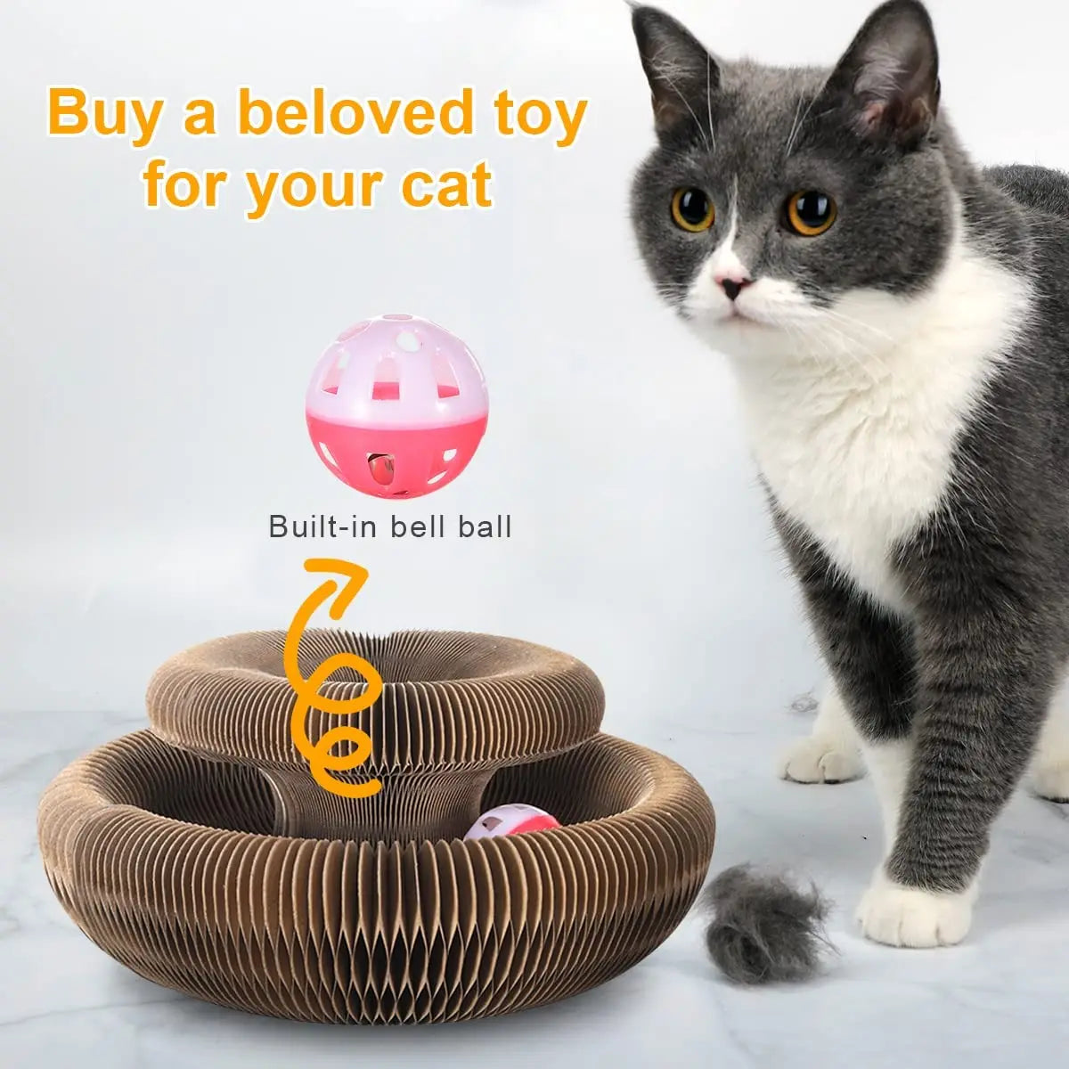 Jouet à gratter rond et ondulé pour chat