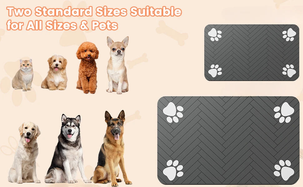 Tapis en caoutchouc imperméable pour chiens et chats