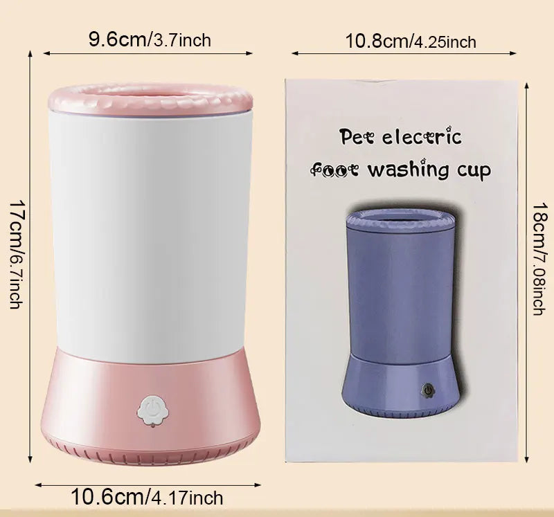 Portable electric paw washer for dogs and cats