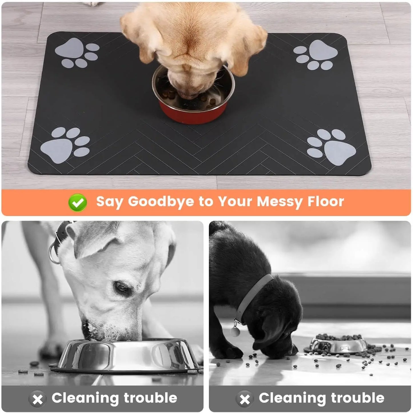 Tapis en caoutchouc imperméable pour chiens et chats