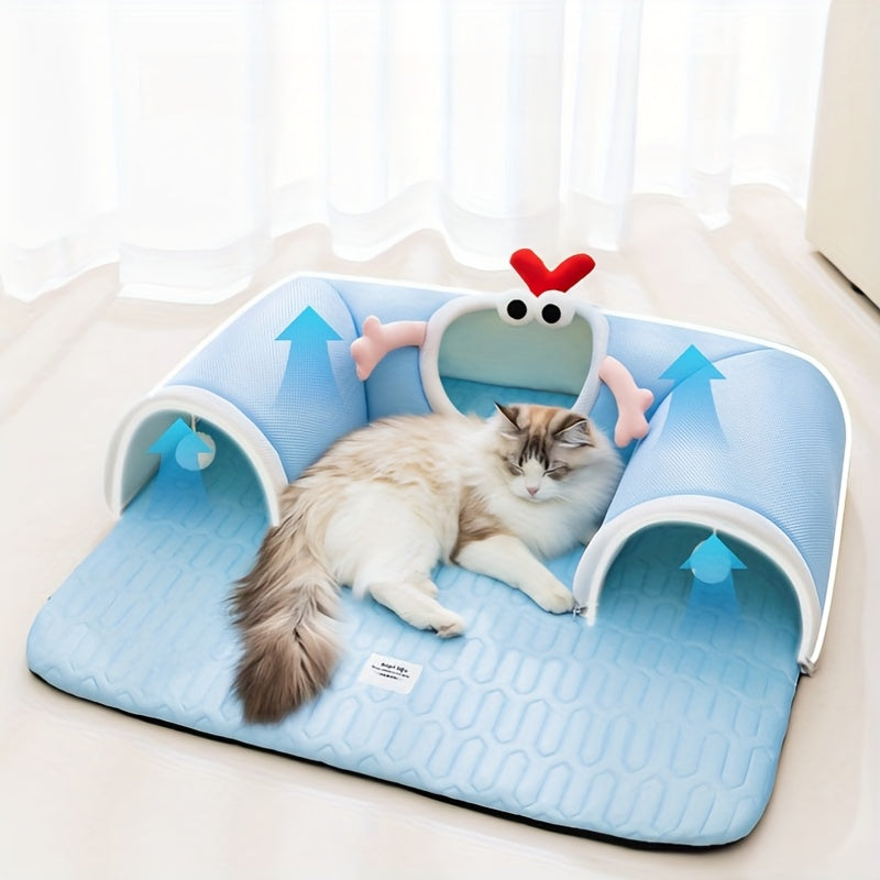 Tunnel pour chat avec tissu en fibre