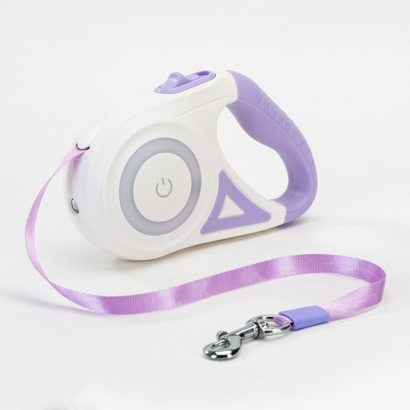 Retractable Dog Leash and Automatic Spotlight Collar