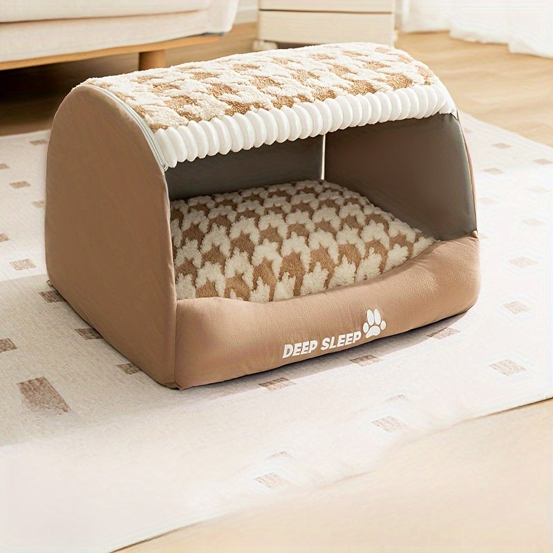 Lit pour chien en peluche à motif écossais