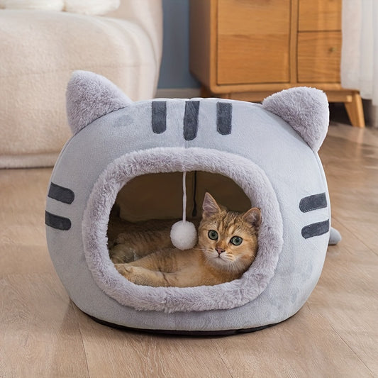 Cave-shaped cat bed