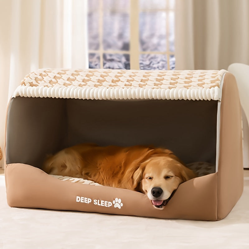 Lit pour chien en peluche à motif écossais