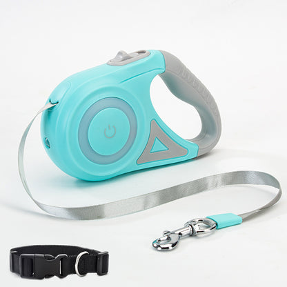 Retractable Dog Leash and Automatic Spotlight Collar