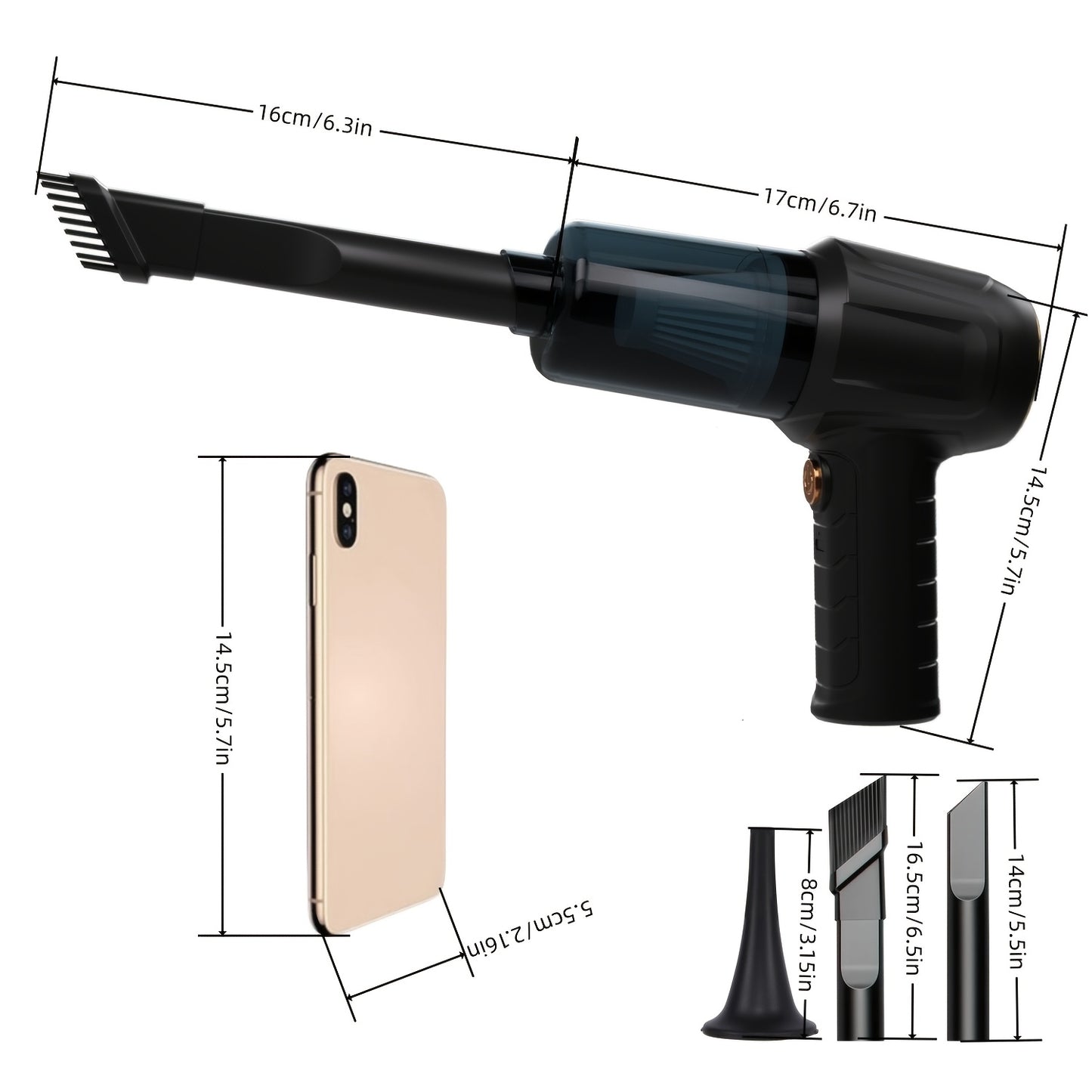 Mini cordless handheld vacuum cleaner with long battery life and high power