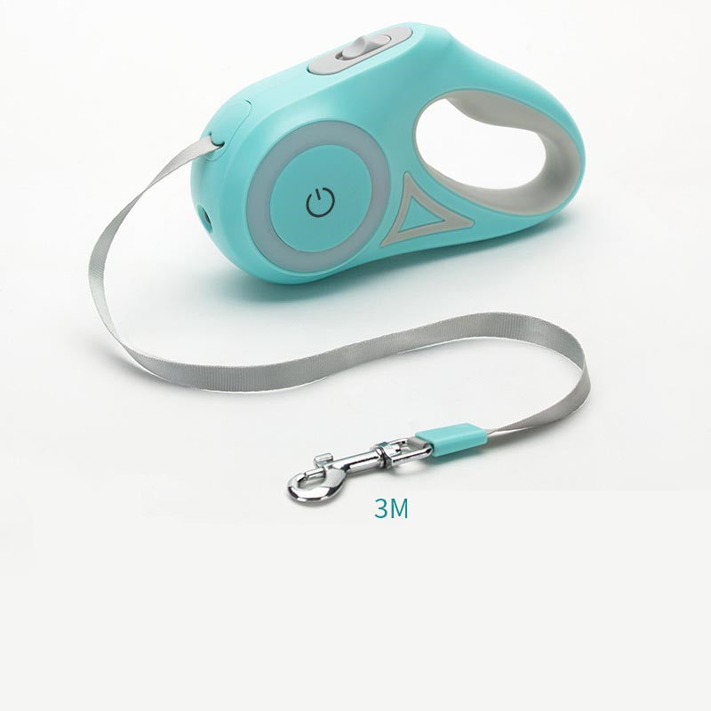 Retractable Dog Leash and Automatic Spotlight Collar