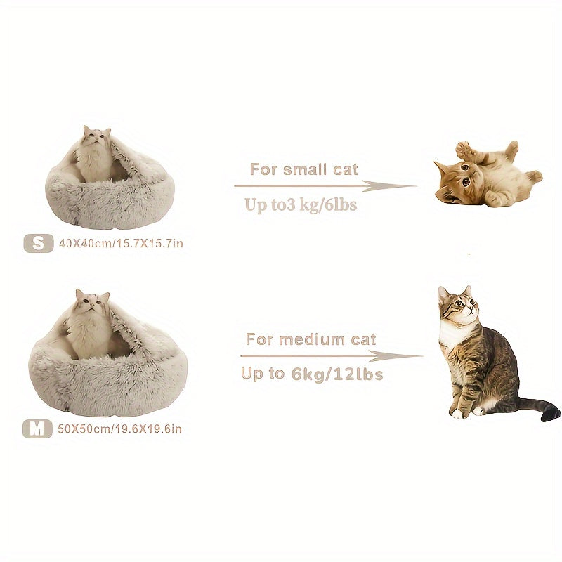 Cama redonda de peluche para animais de estimação