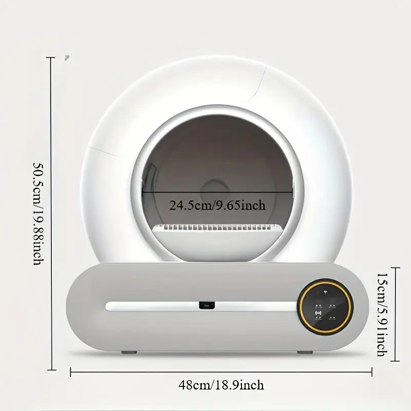 Caixa de areia para gatos autolimpante DOEL 65L App Control 2.4G WiFi