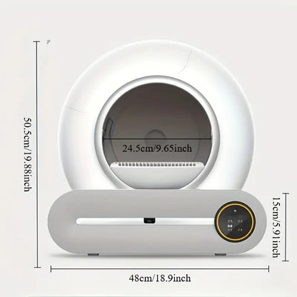 Caixa de areia para gatos autolimpante DOEL 65L App Control 2.4G WiFi
