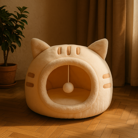 Cave-shaped cat bed