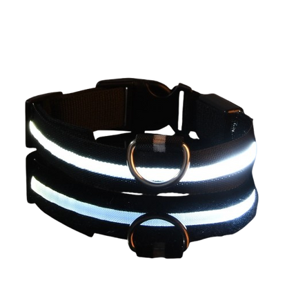 Coleira de segurança noturna em nylon com LED