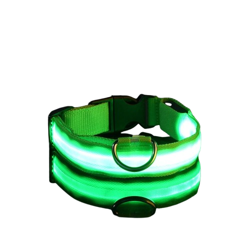 Coleira de segurança noturna em nylon com LED