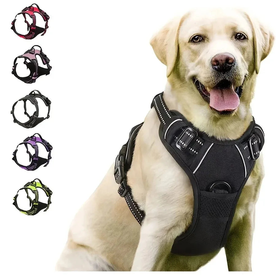 Harnais anti-traction pour chien avec réflecteur