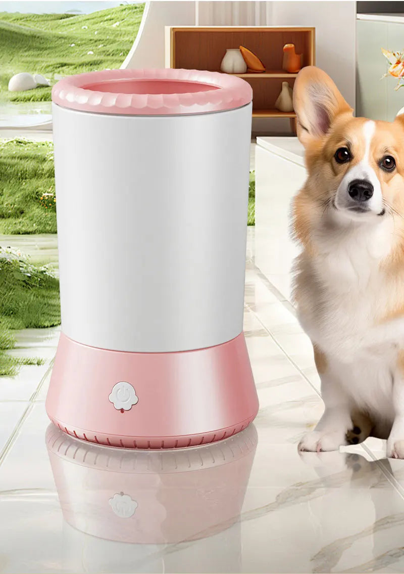 Portable electric paw washer for dogs and cats