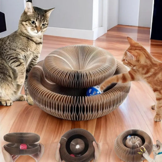 Round wavy cat scratching toy