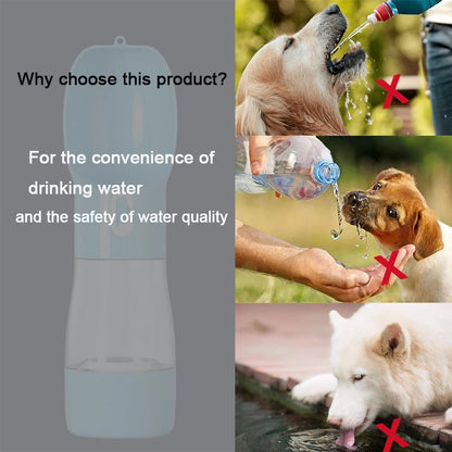 Bouteille d'eau et de nourriture 2 en 1 pour chiens et chats