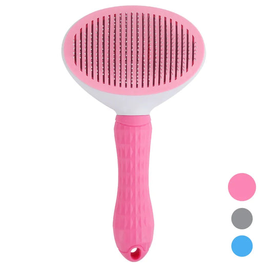 Self-cleaning brush for removing pet hair 