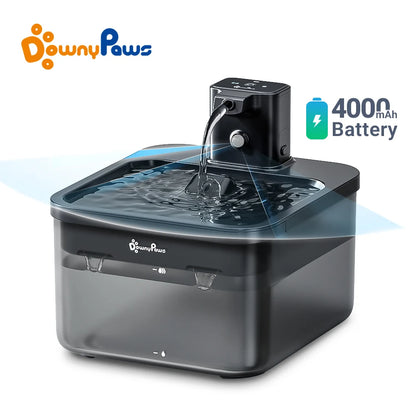 Fonte de água automático sem fio 2.5L, com bateria, sensor de movimentos e dispensador de água