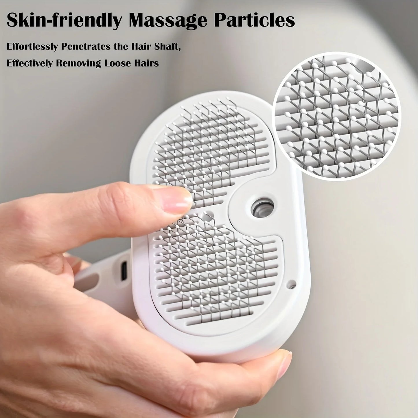 Escova Premium antiestática e de sucção para cães e gatos, recarregável através de USB-C