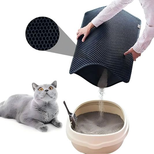 Tapis de litière pour chat double couche