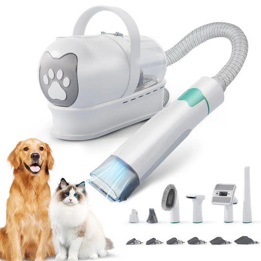 Kit de higiene com aspirador com coletor de pó para animais de estimação 7 em 1