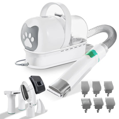 Kit de higiene com aspirador com coletor de pó para animais de estimação 7 em 1