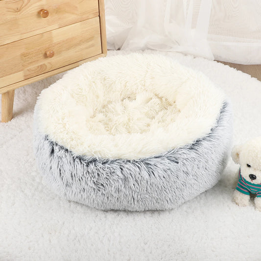Plush bed for dogs and cats