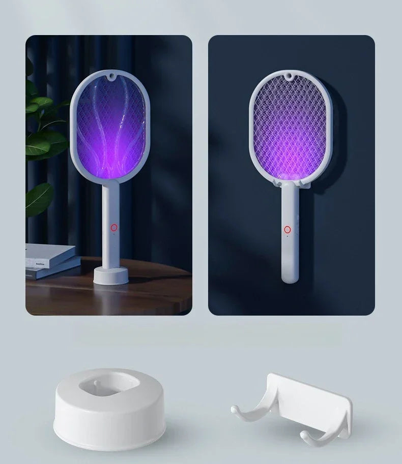 Electric racket kills insects