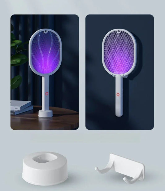 Electric racket kills insects