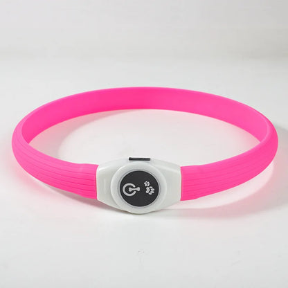 Coleira luminosa LED para cães PVC