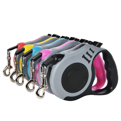 Laisse rétractable automatique en nylon pour chiens et chats