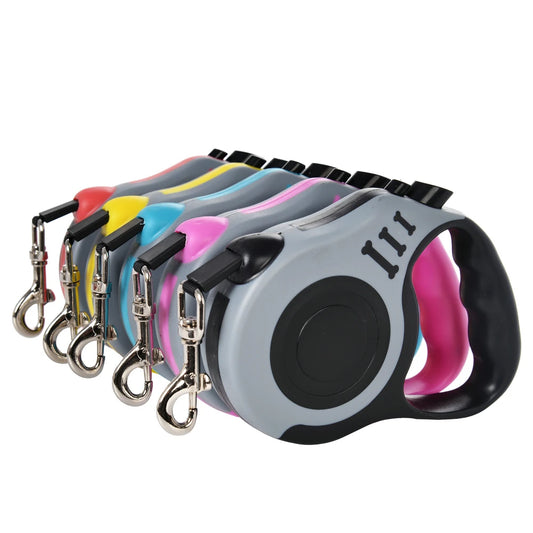 Coleira retrátil automática de nylon para cães e gatos