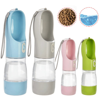 Bouteille d'eau et de nourriture 2 en 1 pour chiens et chats