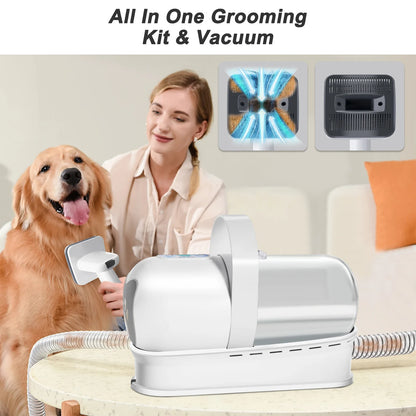 Kit de higiene com aspirador com coletor de pó para animais de estimação 7 em 1