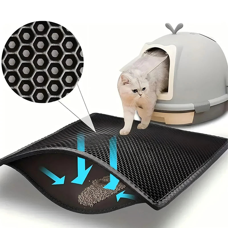 Tapis de litière pour chat double couche