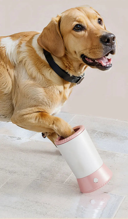 Portable electric paw washer for dogs and cats